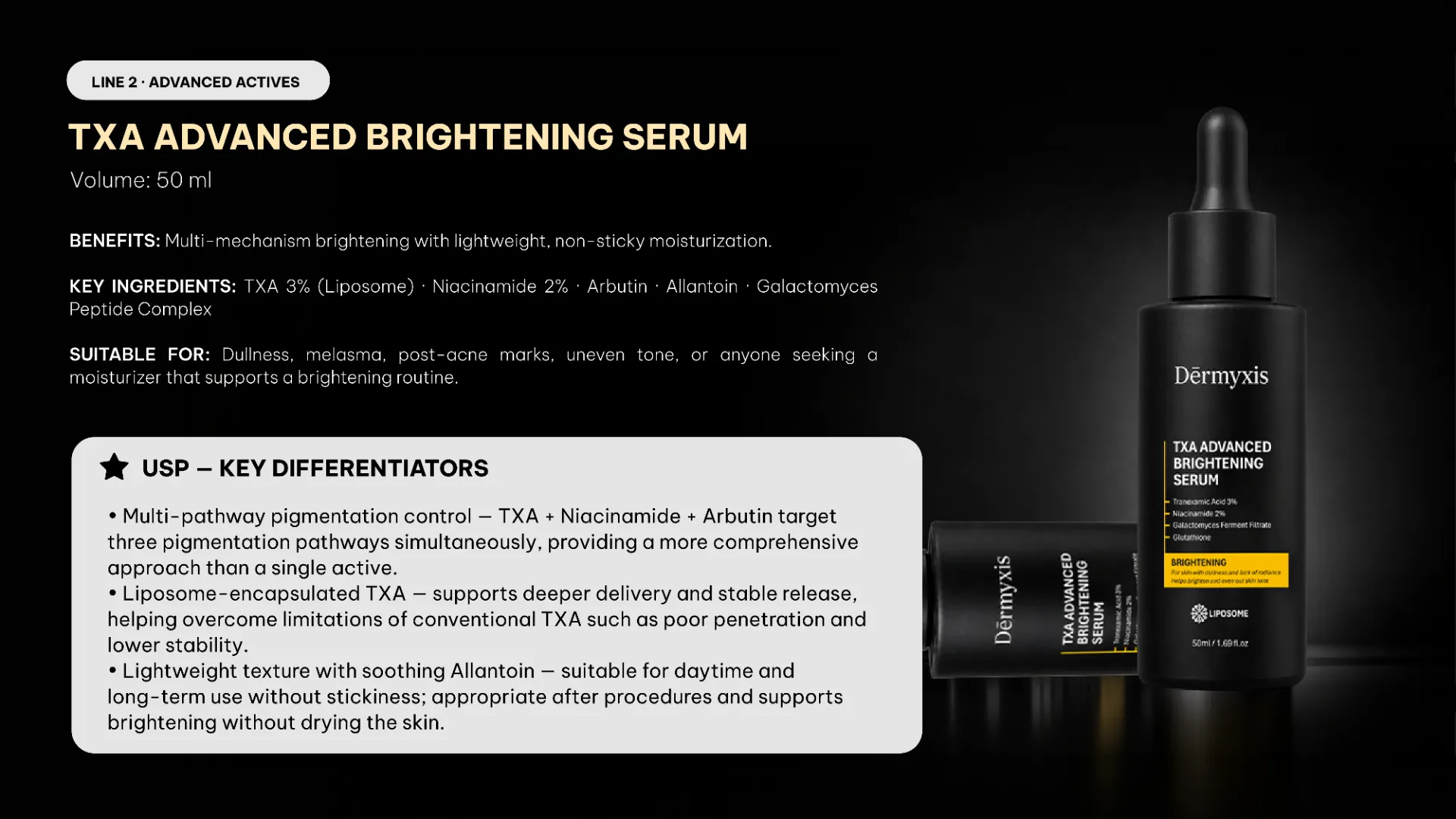 TXA Advanced Brightening Serum benefits